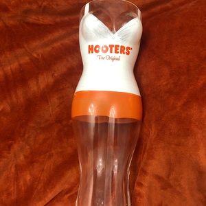 Hooters hand painted beer glass